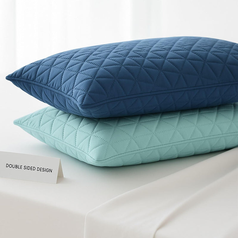 Vianney Queen Comforter Set – Novo Malaga Reversible Quilt 91x93 Inches with 2 Standard Pillow Shams, Soft Lightweight All-Season Bedding in Light Blue and White