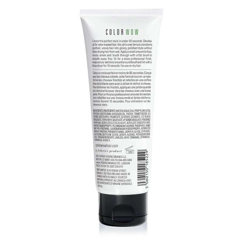 COLOR WOW One Minute Transformation – Instant frizz fix| Nourishing styling cream smooths, tames + defrizzes on the spot| Avocado oil + Omega 3’s hydrate, repair for silkier, smoother texture