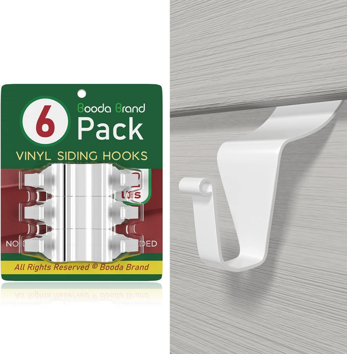 Vinyl Siding Hooks (50 Pack), Heavy Duty Stainless Steel Vinyl Siding Hangers, Low Profile No Hole Siding Clips for Hanging Outdoor Lights Wreath Christmas Decorations
