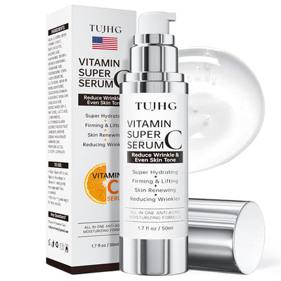 Vitamin C Retinol Serum for Face, Brightening & Anti-Aging with Hyaluronic Acid, Vitamin E, Peptides, Collagen - Hydrates, Firms, Lifts, Smooths, Targets Age Spots, Wrinkles, 1.7 Fl Oz