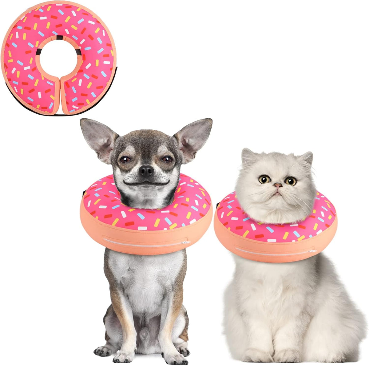 Supet Inflatable Dog Cone Collar Alternative After Surgery, Doggie Neck Donut Collar Recovery ECollar, Soft Dog Cone for Small Medium Large Dogs