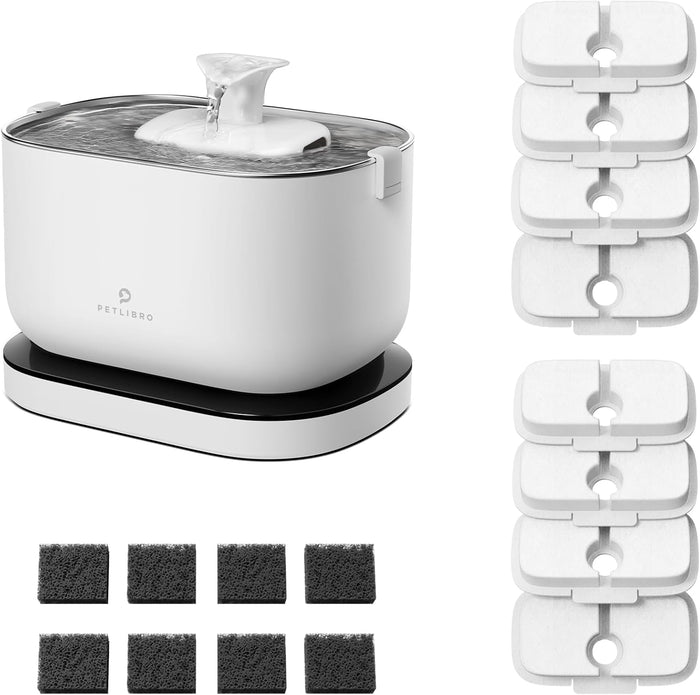 PETLIBRO Cat Water Fountain, Cordless Pet Water Fountain Battery Operated, 2.5L/84oz Dockstream Water Fountains for Cats Indoor, Cat Fountain with Stainless Steel Tray, Easy to Clean BPA-Free