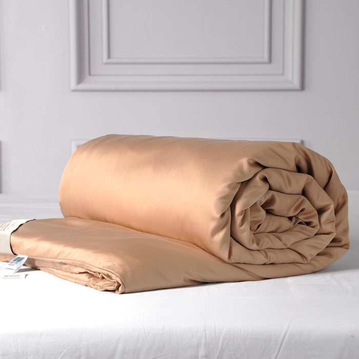 CUDDLE DREAMS Lightweight Silk Filled Comforter for Summer, Detachable Tencel Duvet Cover for Easy Care, Naturally Breathable (Celadon, Twin)