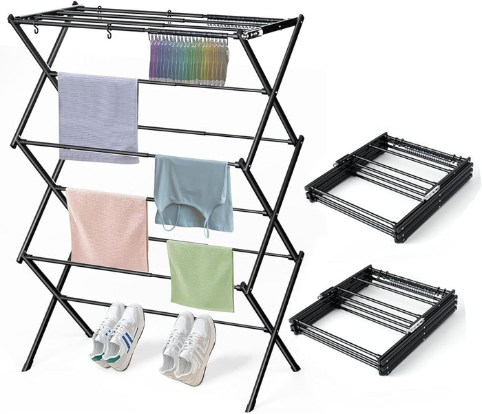 Clothes Drying Rack Household Indoor, Foldable Drying Rack Clothing for Laundry - 40" x 28.8" x 14.2", Space Saving Indoor&Outdoor, Pure White-1pack
