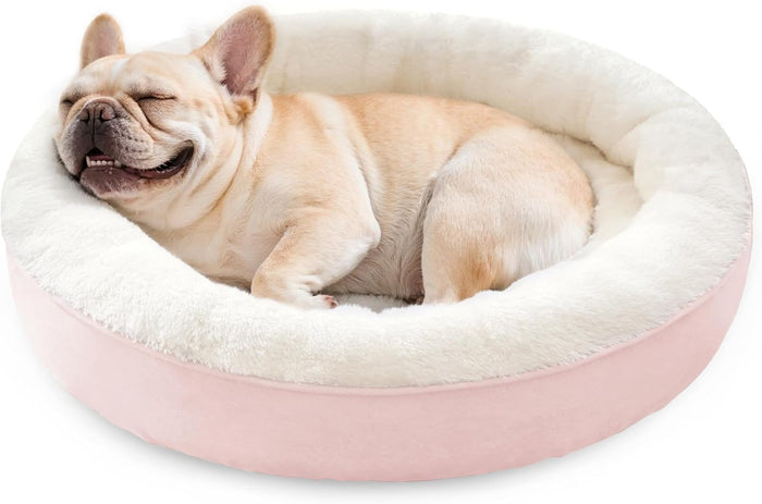 Love's cabin Round Donut Cat and Dog Cushion Bed, 20in Bed for Cats or Small Dogs, Anti-Slip & Water-Resistant Bottom, Super Soft Durable Fabric Pet Beds, Washable Luxury Cat & Dog Bed Gray