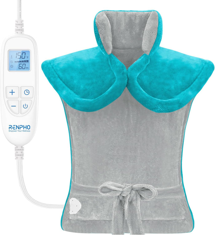 RENPHO Electric Heating Pad for Back Pain Relief, Birthday Christmas Gifts for Women Men Mom Dad Elderly, FSA Eligible Items Only List, Large Heat Pad for Neck Shoulders, 24"x33", ETL Certified, Gray