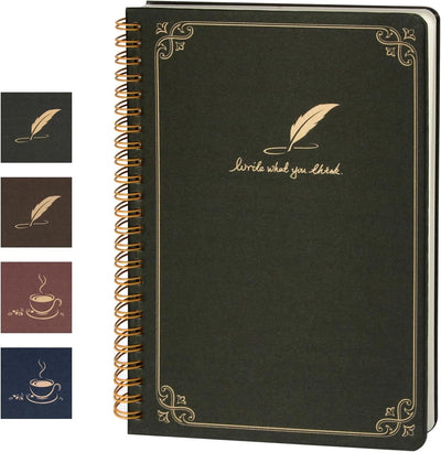 WETLOTE European Vintage Pattern Spiral Notebooks - A5，Pretty Journal for Writing, 160 Pages，Perfect Supplies to Stay Organized at Work or School-Line(Black)