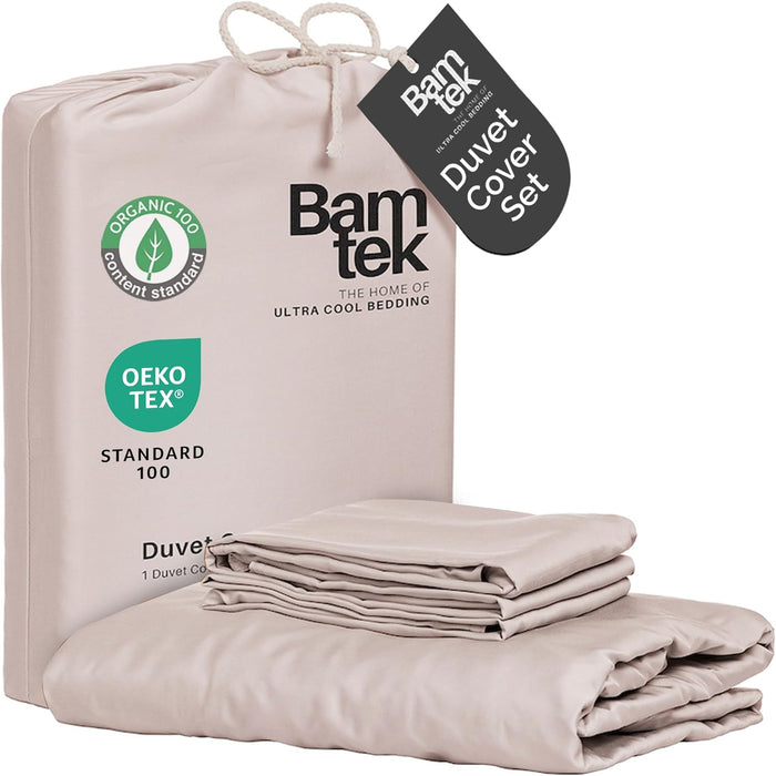 Duvet Cover Set - 100% Viscose Derived from Bamboo Duvet Cover King Size, 3 PC Luxury Cooling Duvet Cover for Hot Sleepers, Silky Buttery Soft Comforter Cover & 2 PC King Pillowcases, Storm