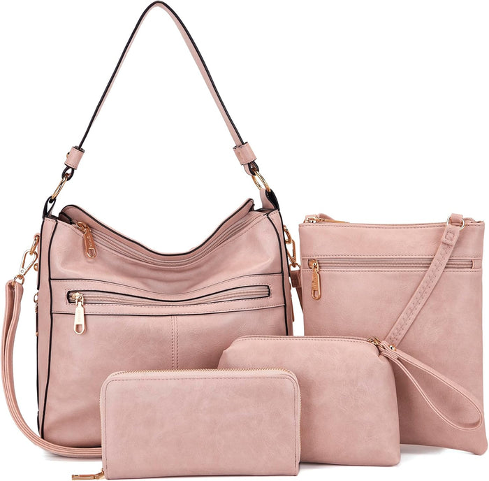 Purses For Women Handbags And Wallet Set Large Hobo Crossbody Bag Ladies Purse Totes 4 PCS | And Wallet Set, Large, Ladies Purse, 4 PCS