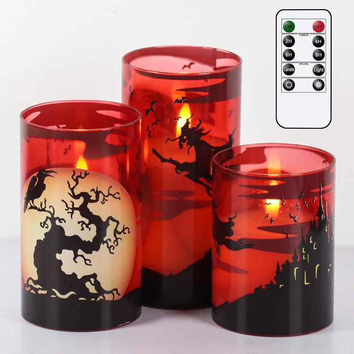 Eldnacele Flickering LED Candles Set of 3