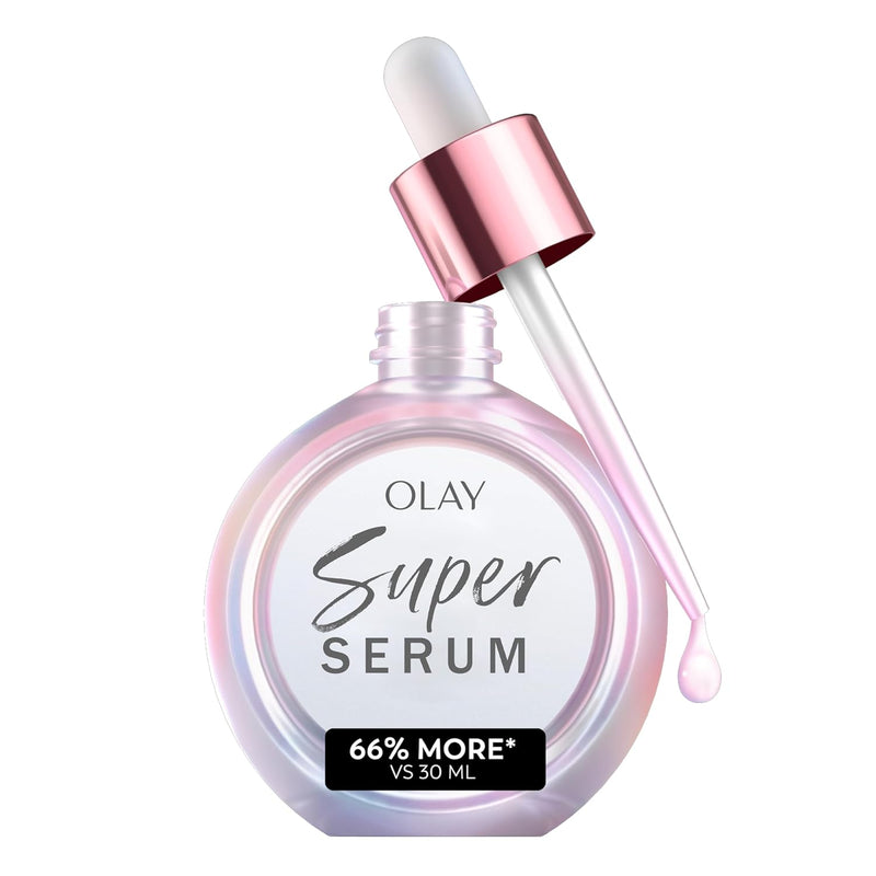 Olay Super Serum - Niacinamide, Vitamin C & E, Collagen Peptide, AHA - 5-in-1 Skin Care Benefits for Face - Healthy Glow, Brightening, Hydrating, Smoothing, Firming, Evens Tone, Anti-Aging, 1.0 Oz