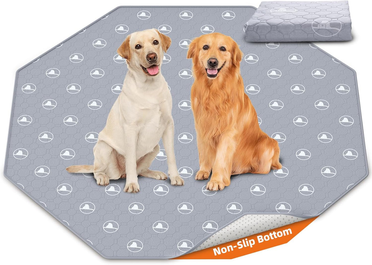 PJYucien Washable Pee Pads for Dogs 2 Pack, 36" x 36" Reusable Pee Pads for Dogs, Leak-Proof Pet Training Pads, Puppy Pads for Non-Slip, Designed for Dog Pen, Whelping Pad, Potty Training (Grey)