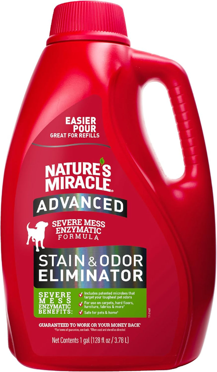 Nature’s Miracle Advanced Stain and Odor Eliminator Dog Spray, Fresh Scent, Severe Mess Enzymatic Formula For Tough Pet Messes, 32 Ounces