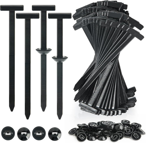50PCS Nylon Universal Cable Tie Buckle, Self-Locking Retainer Fasteners, Cable Tie Buckle Zip Tie For Bumper Fender License Plate Plastic Panels, Zip Tie Buckles Substitutable Fender Clips ZKENIRD