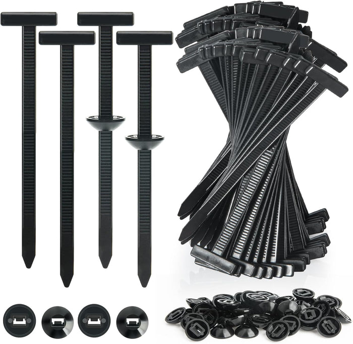 50PCS Nylon Universal Cable Tie Buckle, Self-Locking Retainer Fasteners, Cable Tie Buckle Zip Tie For Bumper Fender License Plate Plastic Panels, Zip Tie Buckles Substitutable Fender Clips ZKENIRD