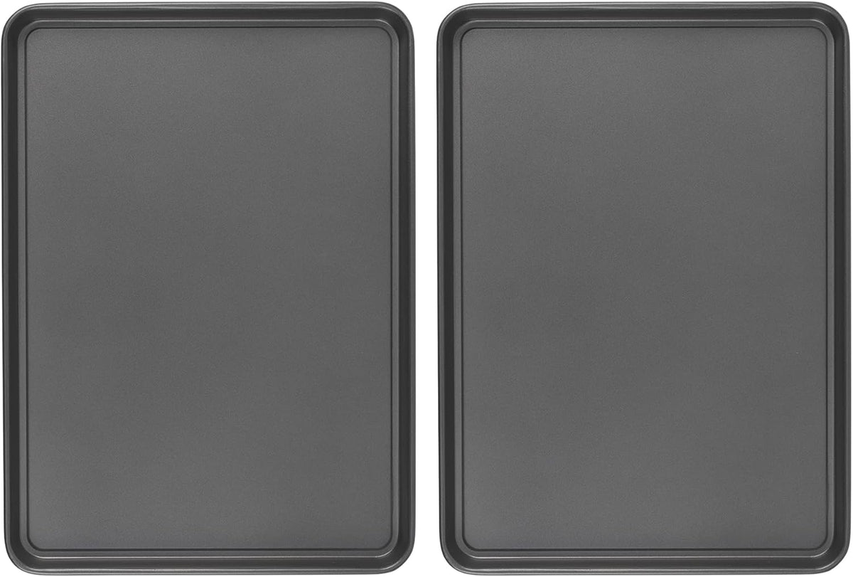 GoodCook Everyday Nonstick Carbon Steel Baking Sheet Set, 3 Pack – Small 13” x 9”, Medium 15” x 10”, Large 17” x 11” – Carbon Steel Cooking Pans, Cookie Sheet Bakeware Set