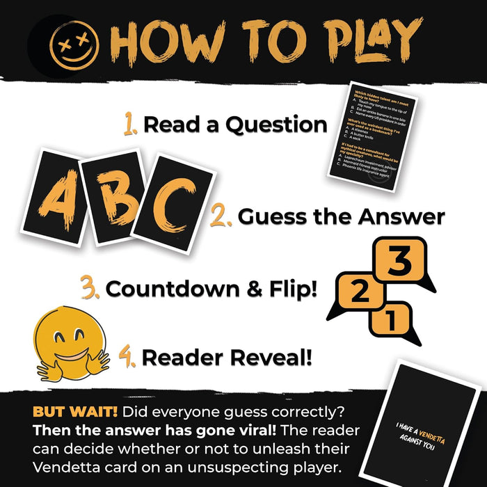 Viral Vendetta Party - Fun and Engaging Card Game for Ages 6+ – Family & Friends Party Play– Easy to Play, Hilarious & Entertaining
