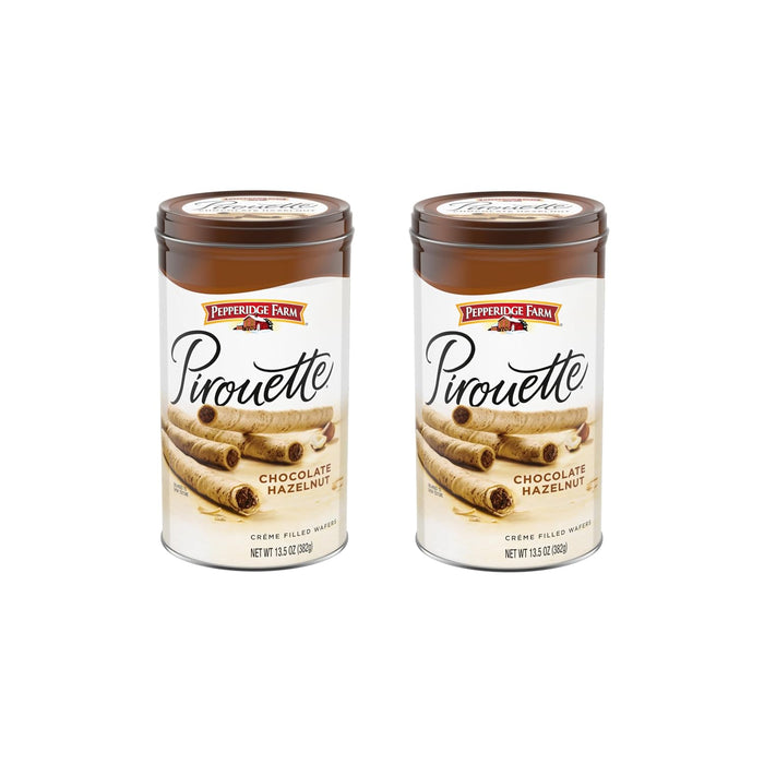 Pepperidge Farm Pirouette Cookies, Chocolate Fudge Créme Filled Wafers, 13.5 Oz Tin