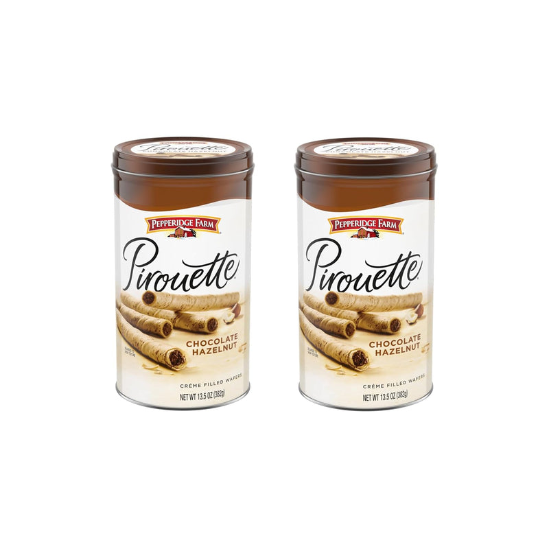 Pepperidge Farm Pirouette Cookies, Chocolate Fudge Créme Filled Wafers, 13.5 Oz Tin