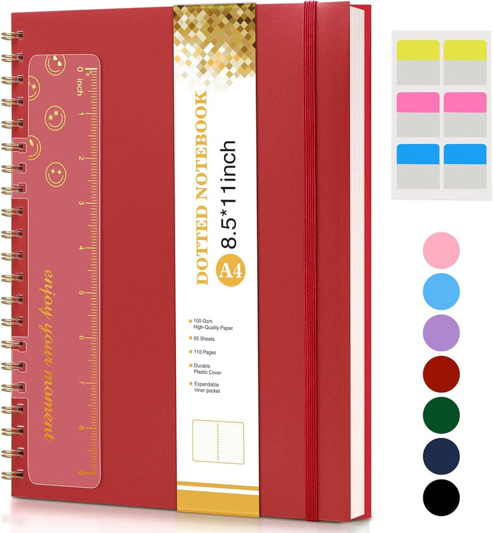 Graph Paper Notebook, Spiral Notebook Journal 8.5” x 11”, A4 Large Grid Notebooks for Women Men, 100 GSM Graph Paper, Plastic Hardcover Spiral Graphing Journals for Work School Engineerin, Yellow