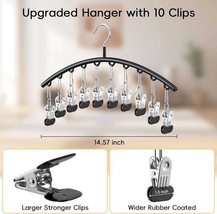 TomCare 2 Pack Tank Top Hanger and 2 Pack Leggings Organizers Space Saving Sport Bras Organizer Metal Yoga Pants Hangers with 20 Clips Hanging Closet Organizers and Storage for Hat Camisoles Shorts