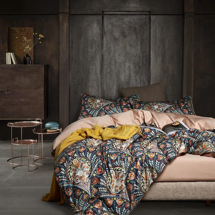 Cupocupa Duvet Cover Set;Duvet Cover Full Bedding Set Fluffy Boho Duvet Cover Set Paisley Floral Bedding Collection Duvet Cover with Pillowcases
