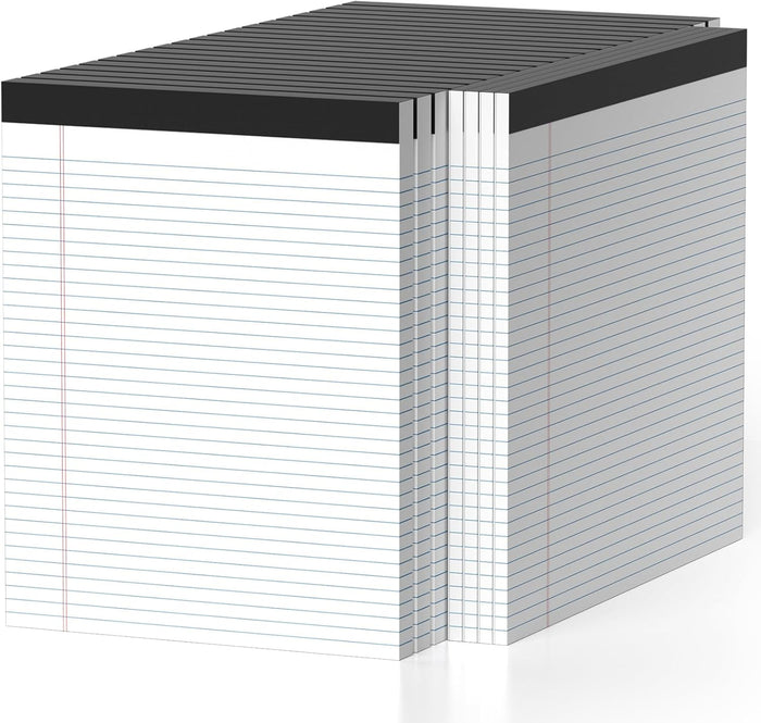 12 Pack Legal Pads 8.5 x 11 College Ruled 600 Sheets Note Pads 8.5 x 11 Inch Notepads Perforated Writing Pads 8.5 x 11 Pads of Paper Lined White Paper, 50 Sheets per Notepad for Home, Office, School