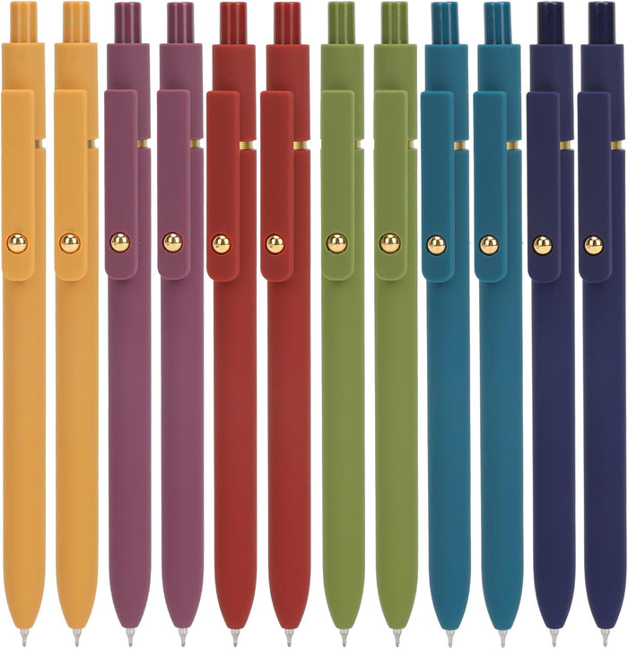 Ddaowanx Gel Pens, 6 Pcs 0.5mm Quick Dry Black Ink Pens Fine Point Smooth Writing Pens, Cute Office School Supplies Gifts for Women