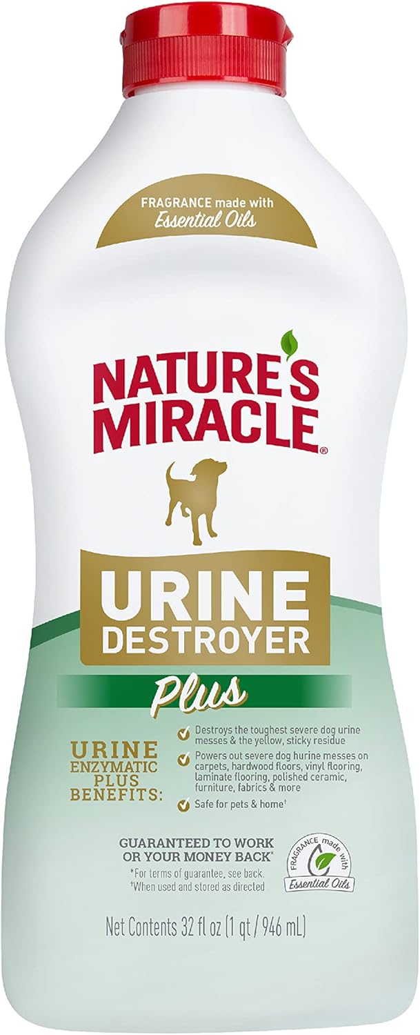 Nature’s Miracle Urine Destroyer Plus Dog, 32 Ounces, Enzymatic Formula, Ready-to-Use