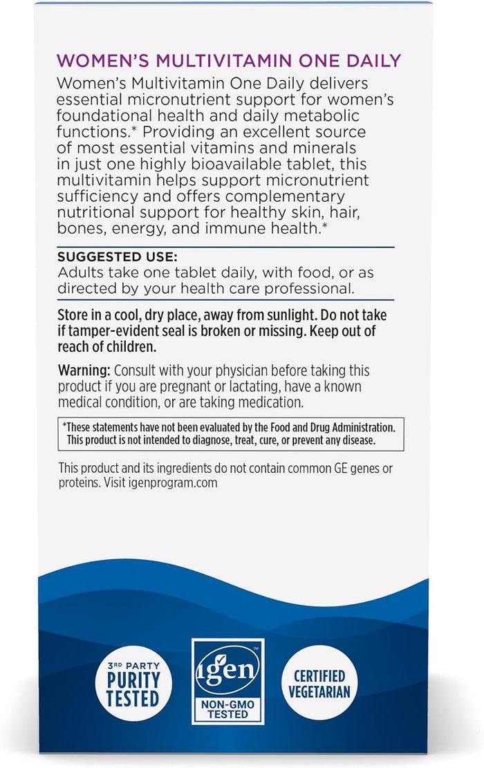 Nordic Naturals Women’s Multivitamin One Daily - Skin, Hair, Energy, & Bone Support - Immunity Supplement - 20 Essential Nutrients - 30 Tablets - 30 Servings