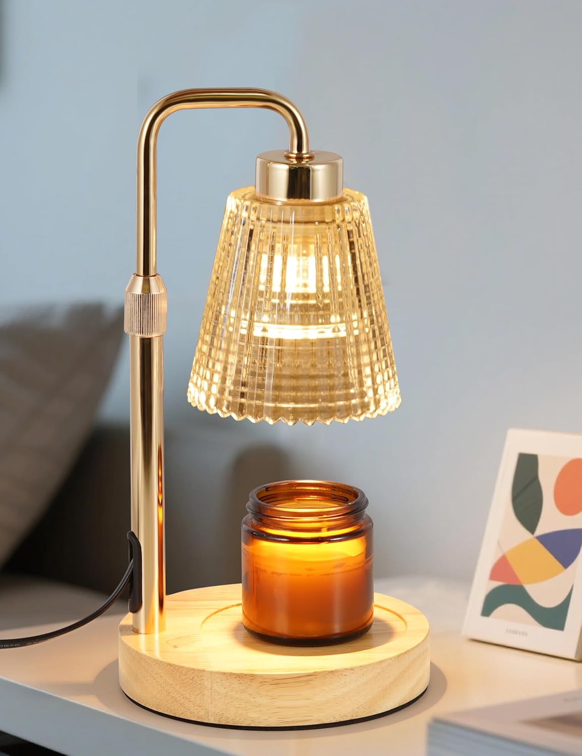Candle Warmer Lamp with Timer Dimmable, Birthday Gifts for Women Mom, House Warming Gifts New Home Decor, Wax Melt Warmer for Jar Candles with 2 Bulbs