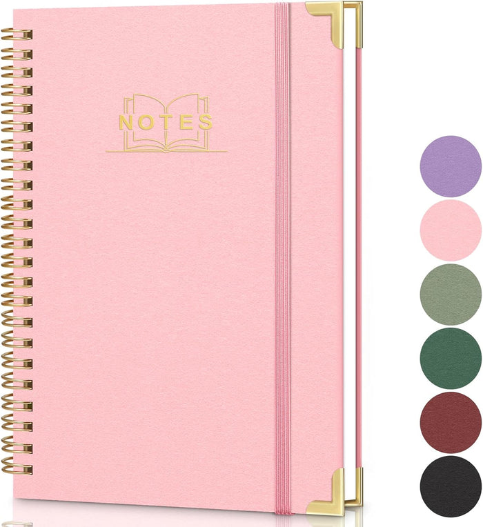 Lined Spiral Journal Notebook, A5 Hardcover Spiral Notebook for Work, 5.7''×8.2'', 100GSM Thick Paper Spiral Bound Journaling Notebooks for Women & Men Office School Note Taking Business, Sage Green