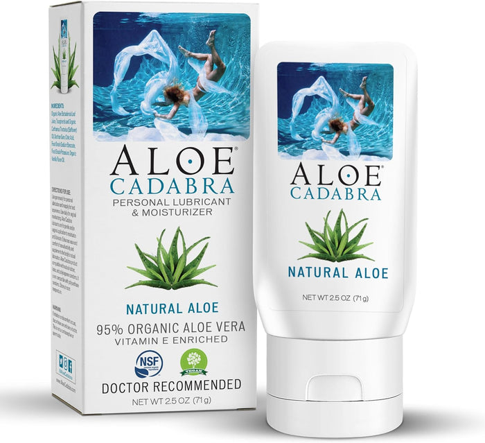Aloe Cadabra Natural Water Based Vaginal Moisturizer, Organic Aloe Non-Staining, pH Balanced (Unscented 2.5 Ounces, 1 Pack)