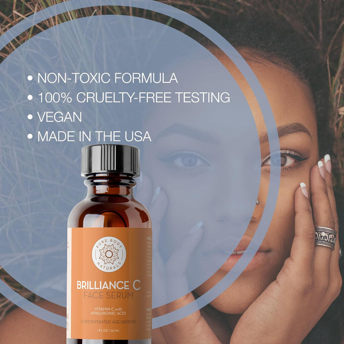 Pure Body Naturals Facial Serum - Hyaluronic Acid Serum, Retinol Serum, Vitamin C Serum, and Vitamin B3 (Niacinamide) Serum - A Perfect Serum Gift Set for Women of All Ages