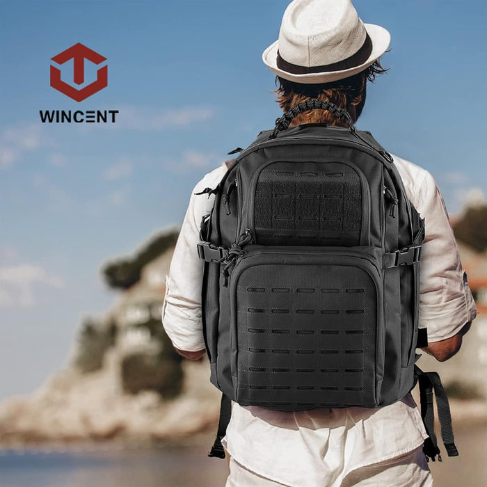 Military Backpack, Large 3 Day Tactical Backpack for Men Work Camping Army Molle Assault Pack Utility Bug Out Bag 45L Black