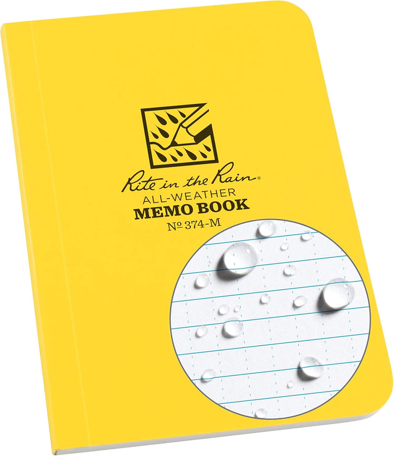 Rite in the Rain Weatherproof Soft Cover Pocket Notebook, 3.5" x 5", Green Cover, Universal Pattern (No. 954)