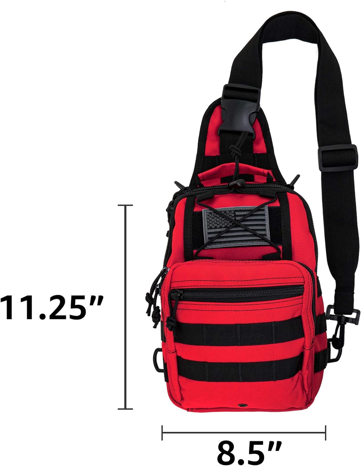 LINE2design First Aid Sling Backpack - Tactical EMS & Outdoor Rescue Bag - Red
