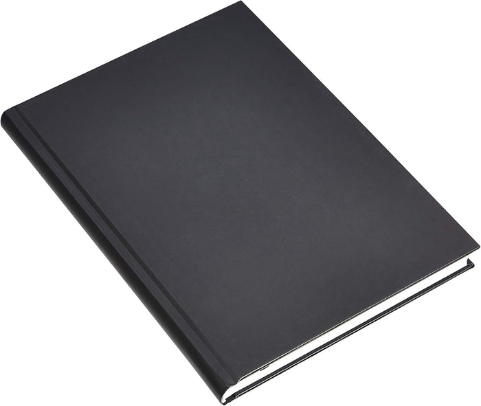 Amazon Basics Professional Hardcover Writing Journal for Journaling and Note Taking, Sturdy, Perforated Pages, 10.5 x 7.5 inches, Black, 2-Pack