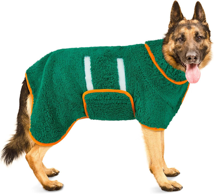Bienbee Dog Bathrobe, Quick Drying Super Absorbent Dog Robes for After Bath, Warm Keeping Dogs Towel, Dogs Bath Supplies, Dark Blue XL
