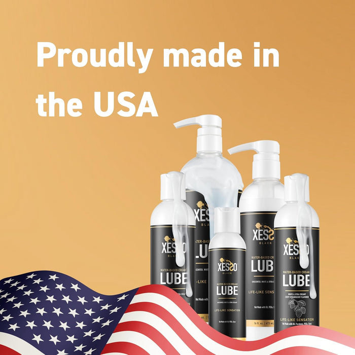 XESSO Water-Based Creamy Lube, Unscented 8.3 Fl Oz, Thick White Gel-Like Slippery Glide, Hypoallergenic for Women, Men & Couples. Made in US & Discreet Package. Package May Vary