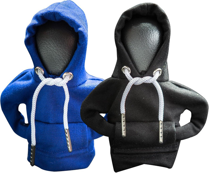 2Pcs Gear Shift Hoodie,Car Shift Knob Hoodie,Funny Car Gear Shift Cover,Automotive Interior Accessories and Decorations（Blue and Red）