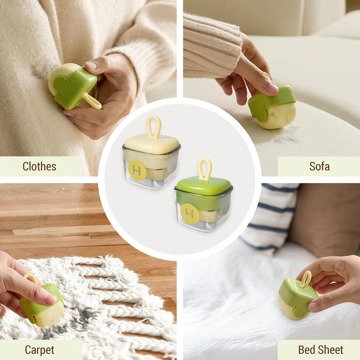 Mini Lint Roller,Washable Sticky Roller Reusable Lint Remover Portable Pet Hair Remover for Clothes,Travel Household (Beige+Beige)