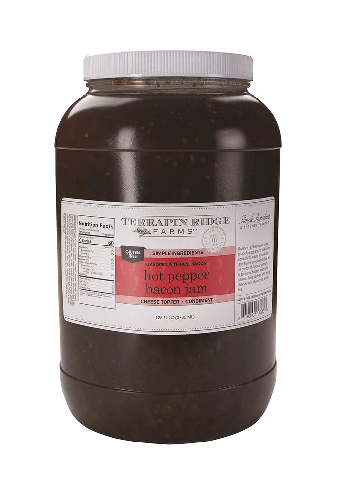 Terrapin Ridge Farms Hot Pepper Bacon Jam – Sweet & Spicy Spread with Real Bacon & Jalapeño – Gourmet Condiment for Cheese, Meats, and Appetizers – 10.5 oz Jar