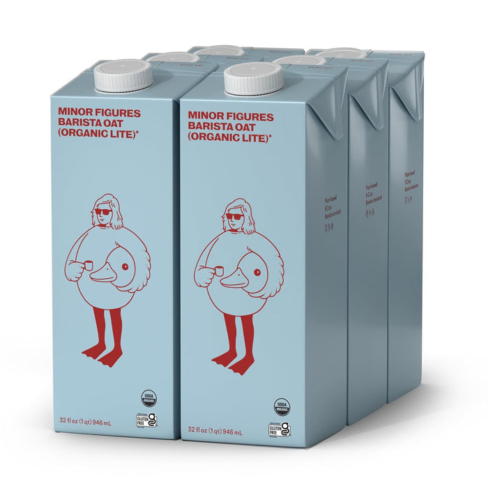 Minor Figures - Oat Milk - Organic - Barista Standard - 32 Oz - 6 Pack - Non Gmo - Plant Based - Vegan - Dairy Free - Shelf Stable - Unsweetened