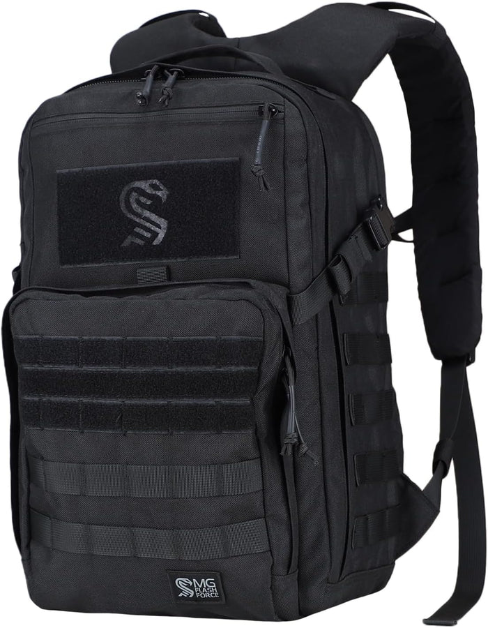 MGFLASHFORCE Molle Military Tactical Backpack for Men, 30L Daypack Army Rucksack Pack, Bug Out Bag, 15.6" Laptop Compartment (Coyote Brown)