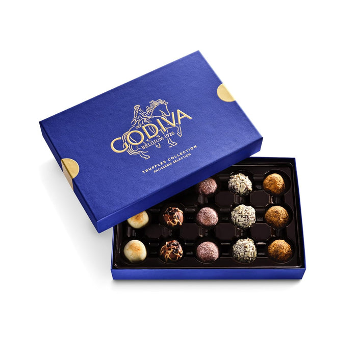 Godiva Signature Truffle Gift Box, Belgian Dark and Milk Chocolates with Ganache Center, Gourmet Gift for Birthdays, Holidays, Non-GMO & Kosher, 8 Pc