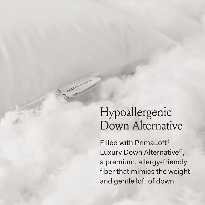 BOLL & BRANCH Down Alternative Pillow - Soft, King - Cooling Shell - Hypoallergenic Primaloft Luxury Down Alternative Fill - Superior Support