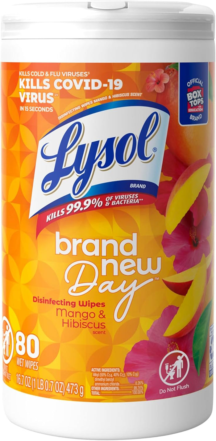 Lysol Disinfecting Wipes Bundle, Home Apartment Dorm Room Essentials and Cleaning Supplies, All Purpose Cleaner, Multi-surface Cleaning Wipes, Lemon and Lime Sanitizing Wipes Bundle, 80 Count