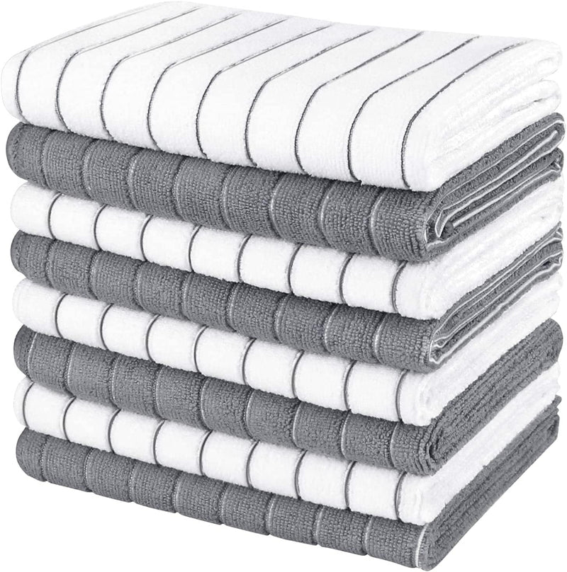 AIDEA Kitchen Towels, Absorbent Dish Towels for Kitchen, Soft Dish Cloth for Home, Multi-Purpose DishCloths for Household Cleaning and Drying, 11” x 11”, 8 Pack