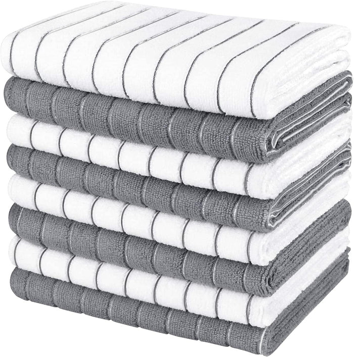 AIDEA Kitchen Towels, Absorbent Dish Cloth for Kitchen, Soft Dish Towels for Home, Multi-Purpose Cloths for Household Cleaning and Drying-8PK, 12”x12”